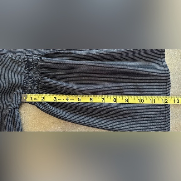 Banana Republic Striped Tie-Neck Embroidered Blouse (853) - Picture 13 of 15